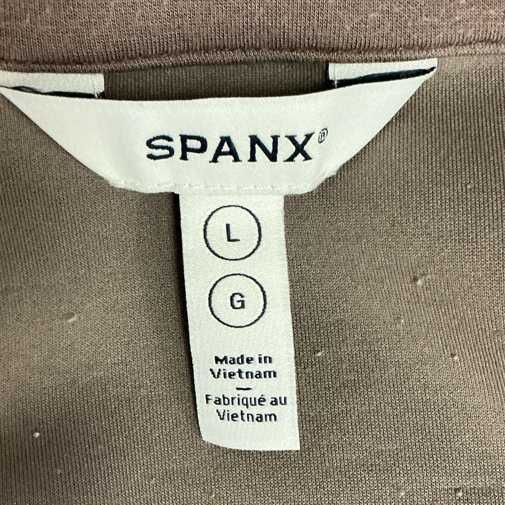 SPANX Taupe Short Sleeve Zip Romper - Picture 2 of 2